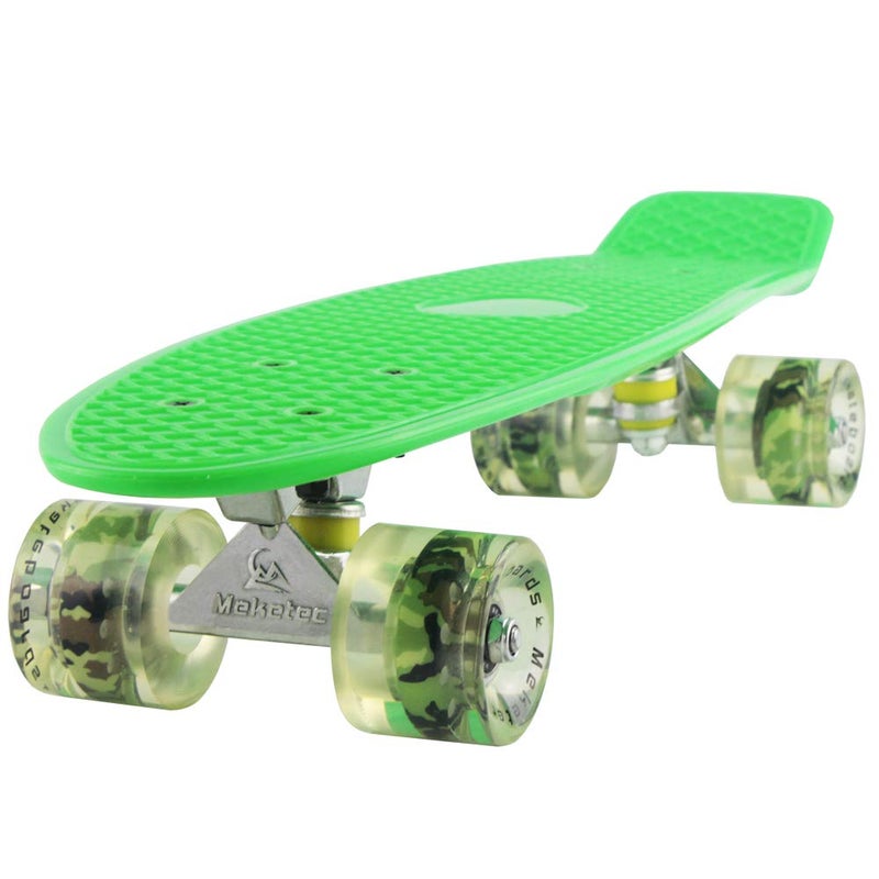 Meketec Skateboard Green Adults Little Cruiser Complete Kids Skateboards Youth Board for Boy Girl Beginners Children Toddler Teenagers Birthday (Green) - Image 1
